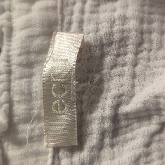 Ecru 100% Cotton Cream Textured Blouse - Picture 6 of 7